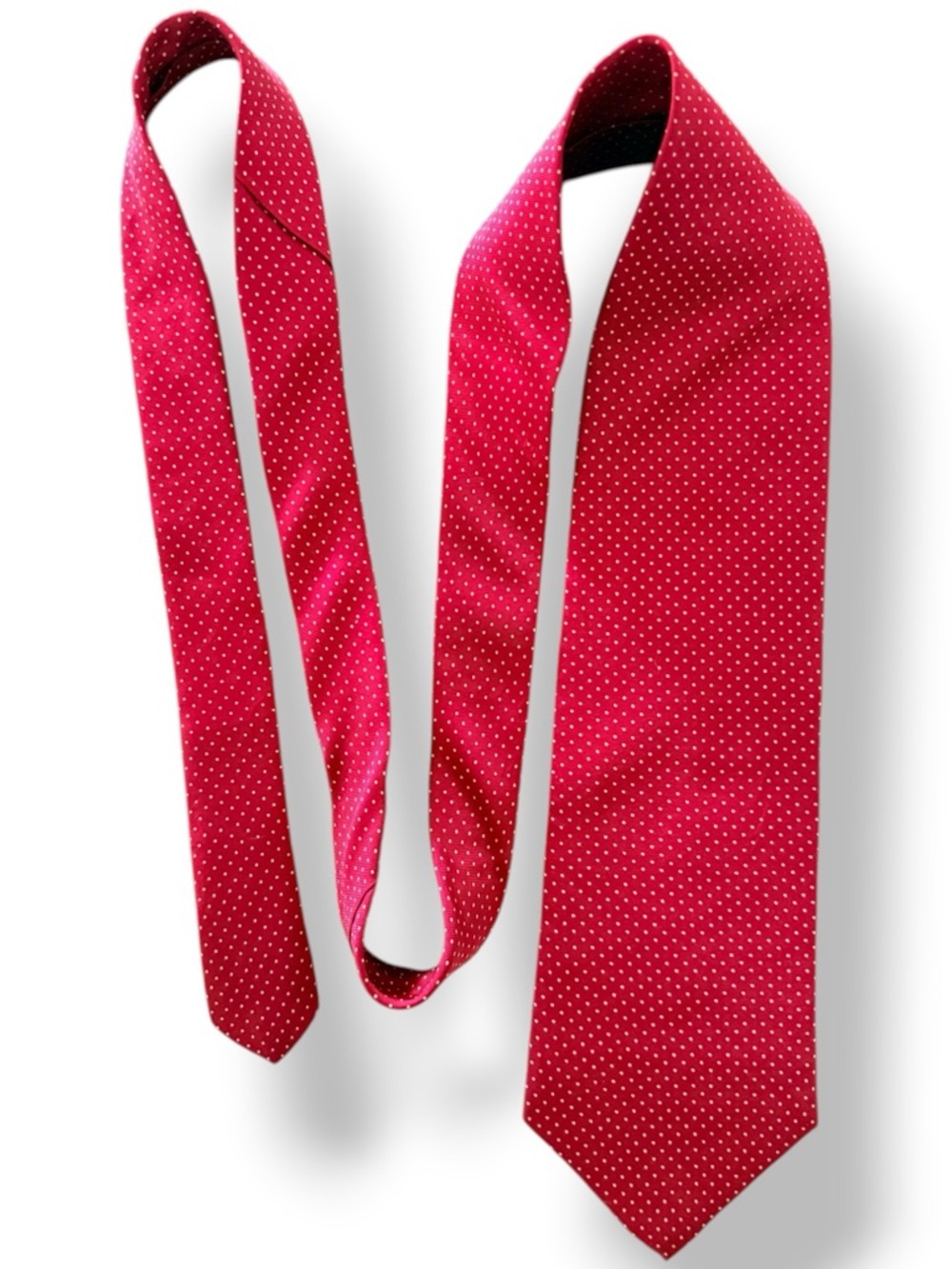 Cromley & Finch Red Polka Dot Silk Tie Vintage London Handmade - Picture 3 of 6
